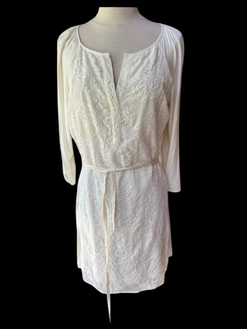 Tiny‎ by Anthropologie White Floral Embroidered Cotton/Silk Mini Dress